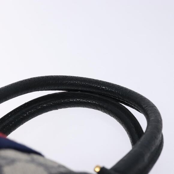 GUCCI GG Supreme Sherry Line Hand Bag Pvc Navy Gold Red 58 02 007 - Picture 8 of 16